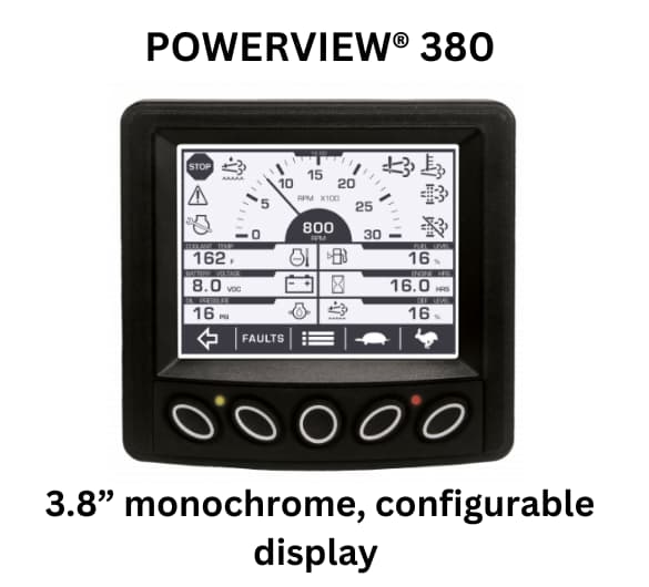 POWERVIEW 380 - 3.8-inch monochrome configurable display for engine and equipment monitoring