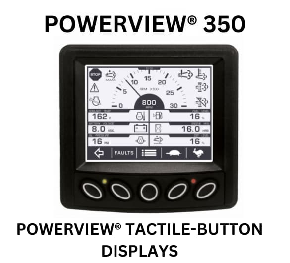 Tactical button display of Powerview 360 350, showcasing its features and design in a sleek, modern layout