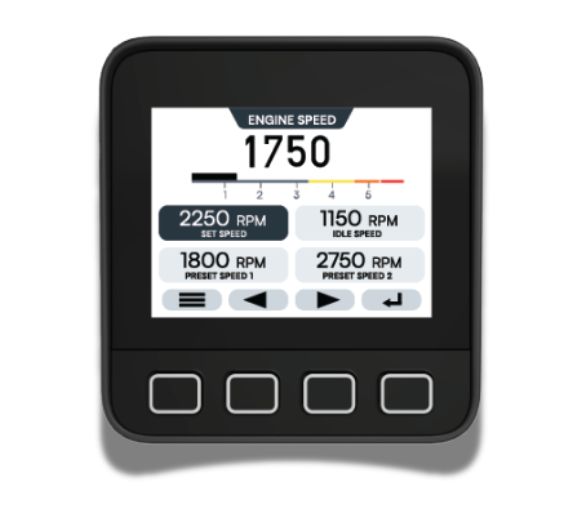 Close-up of Powerview S35  tactical button HMI displays, highlighting their functionality and modern design in a user-friendly format