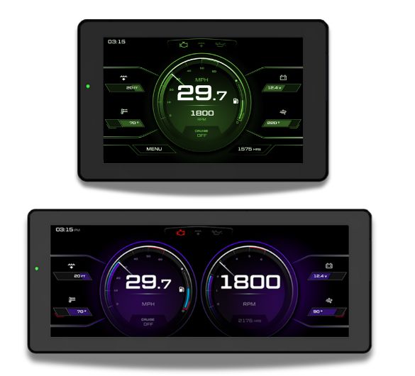  Full-color edge-to-edge HMI display of the Powerview 500, showcasing vibrant visuals and sleek design