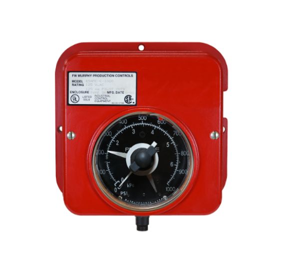 45APE Series mechanical pressure gauge with dual adjustable SPDT snap-acting switches for alarm and equipment shutdown on compressors and industrial systems