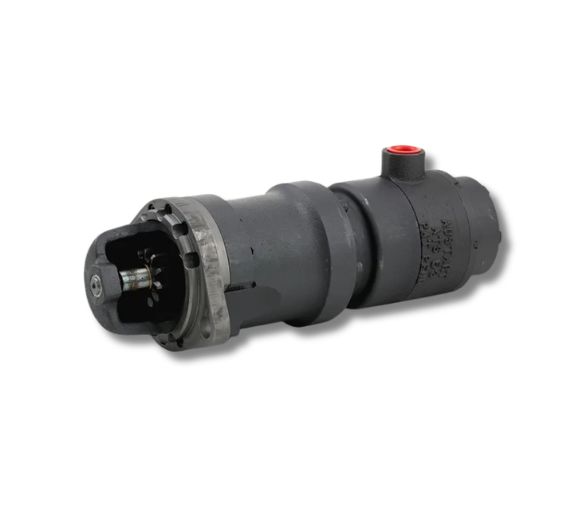 Austart ATS53 turbine air starter — compact pneumatic engine starting system with SAE 1 flange, pre-engaged piston drive, three-planet epicyclic gear reduction, and integrated muffler assembly for medium-duty diesel and gas engines