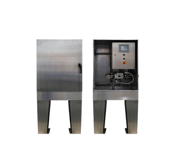IFPD 1300 automated DEF fill port system with NEMA 4X stainless steel enclosure and 20-gallon spill containment basin