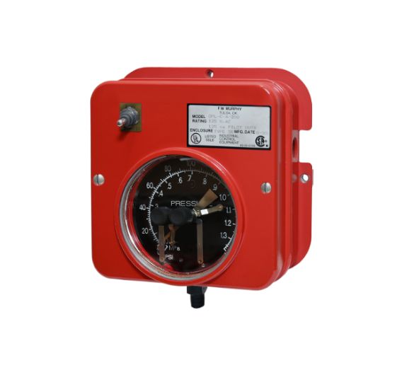 OPL Series 4-1/2 inch pressure gage with adjustable high low limit switches for engine and compressor control